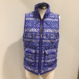NWT J. Crew Blue Fair isle Excursion Vest